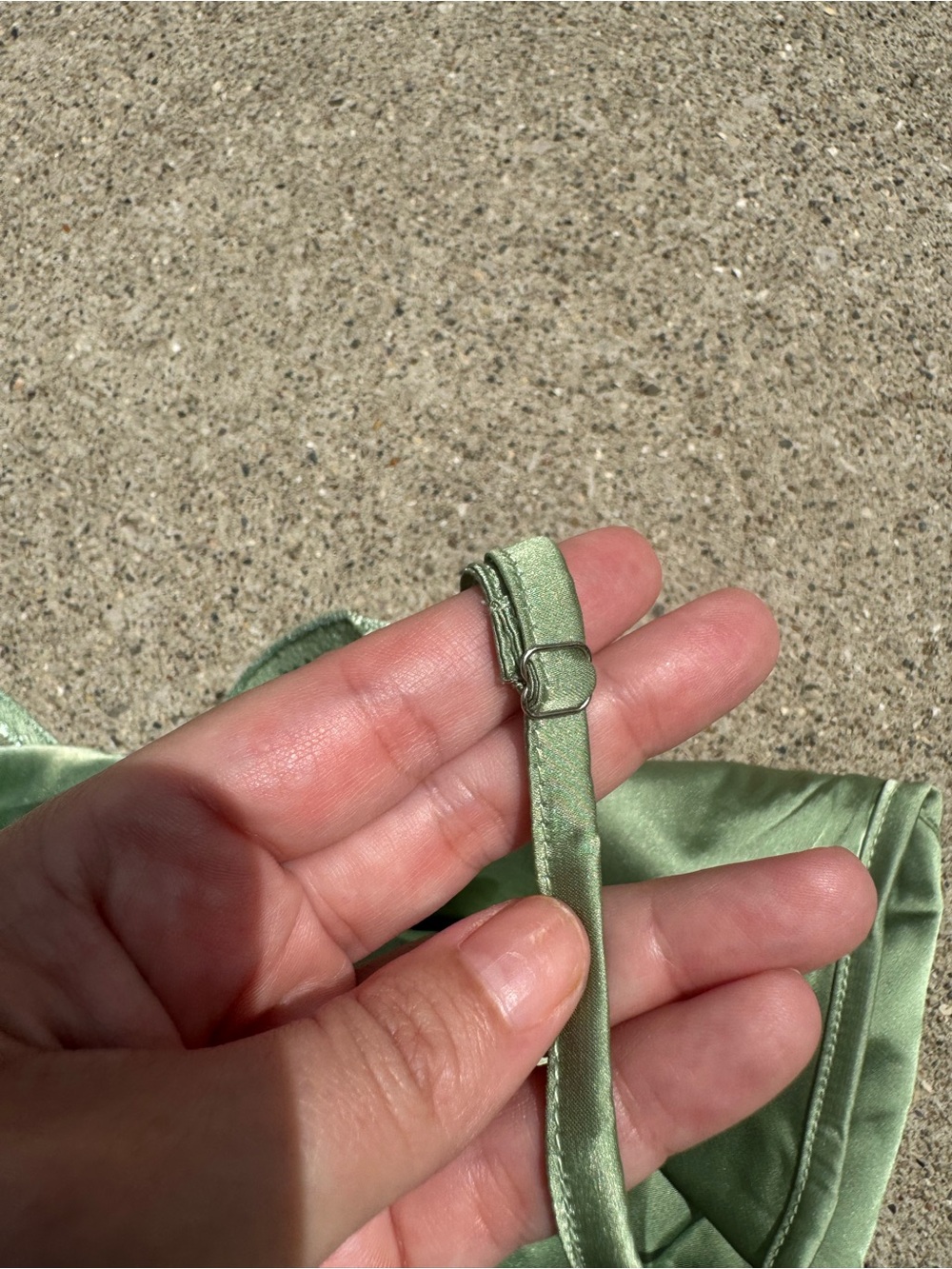 Cider Satin Slip Chemise in Sage Green - Picture 2 of 7